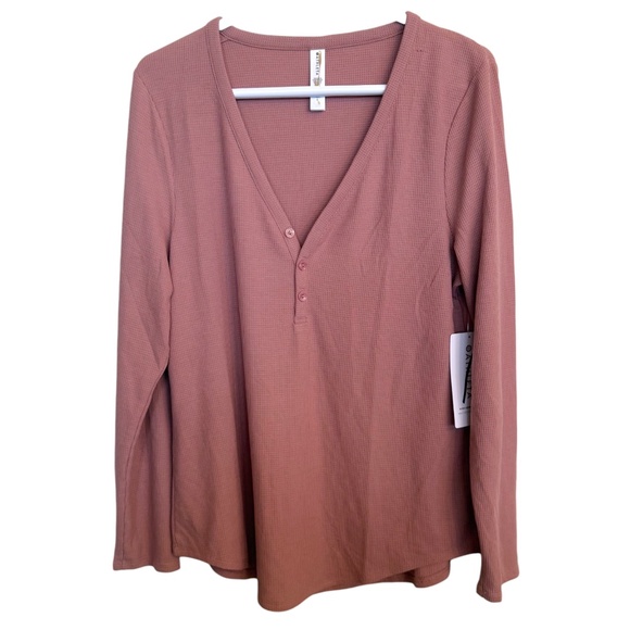 NWT Athleta Wind Down Sleep Top in Muted Mauve Long Sleeve Lounge Pajama Shirt - Picture 1 of 6